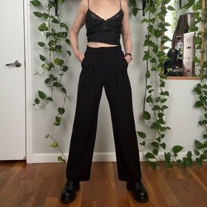 OAK + FORT Black Wide-Leg Women's Pants